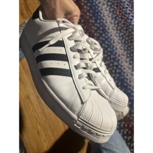 Size 13 - adidas Superstar White Black, Barely Worn